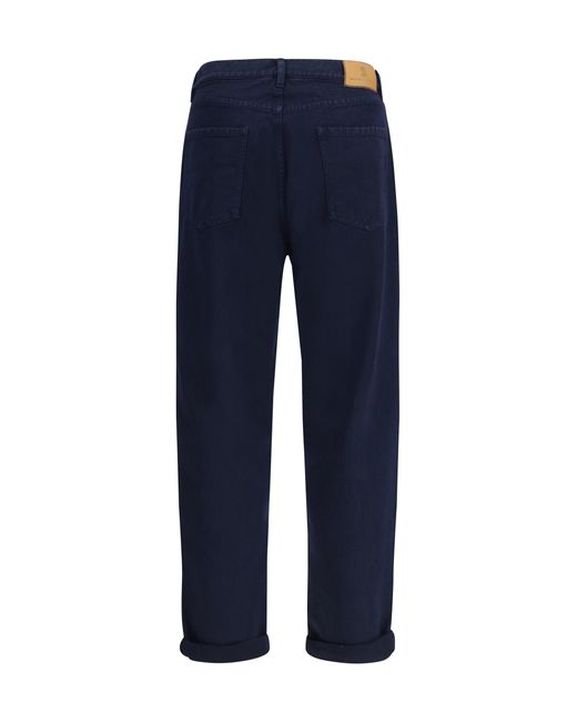 Brunello Cucinelli Blue Iconic Fit Five-Pocket Trousers for men