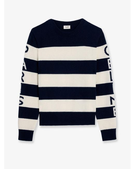 Céline Blue Striped Wool Sweater