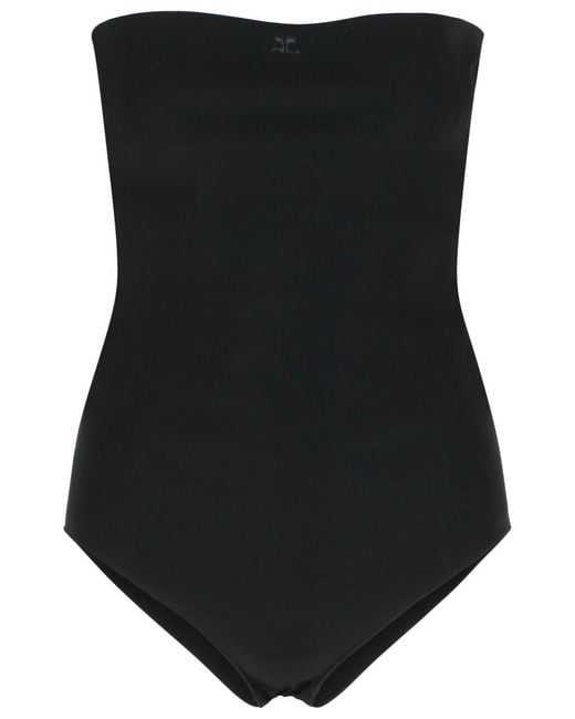 Courreges Black Viscose Blend Bodysuit