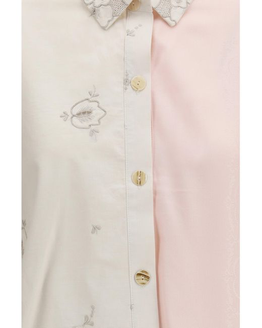 E.L.V. Denim White Shirt Emilie Embroidered