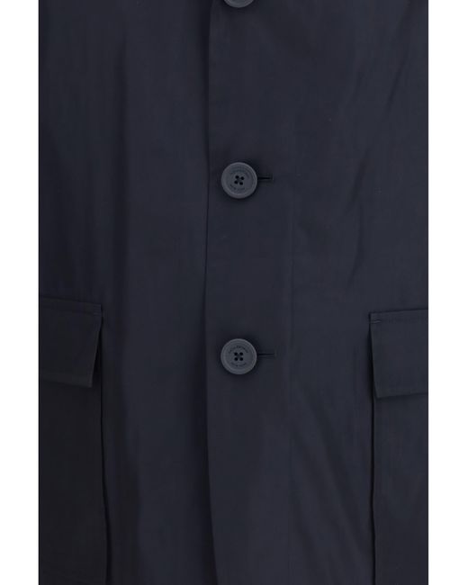 Thom Browne Blue Packable Logo Print Jacket for men