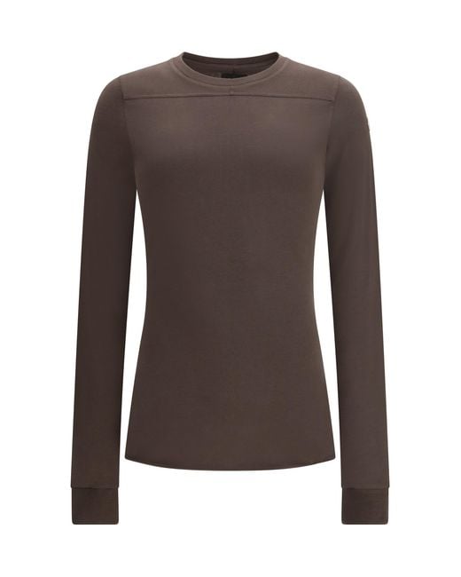 Moncler Brown Rick Owens Girder Long-Sleeved T-Shirt + Rick Owens for men