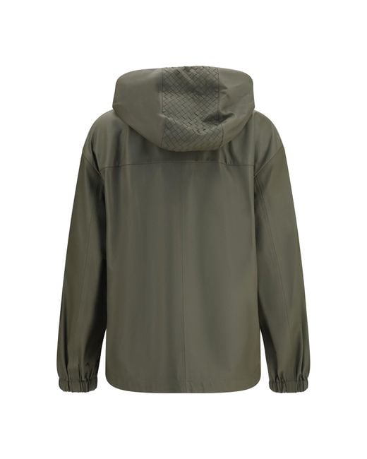 Bottega Veneta Green Nappa Leather Jacket Desert Taupe