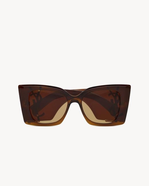 Saint Laurent Brown "Sl M119 Blaze Crystal" Sunglasses
