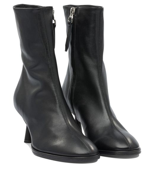 Aeyde Black "Dorothy 65Mm" Zippered Ankle Boots