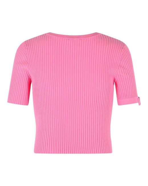 Courreges Pink Viscose Blend T-Shirt