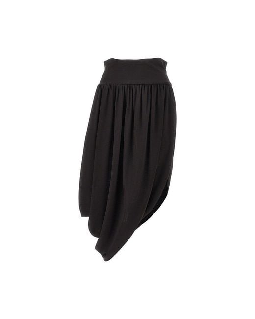Alaïa Black Draped Jersey Skirt