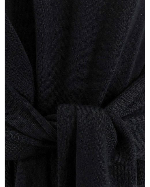 Totême Black Wool And Silk Turtleneck
