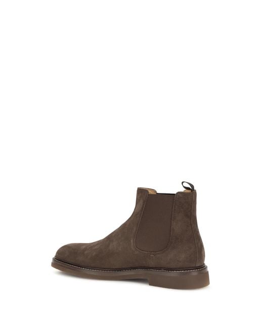 Brunello Cucinelli Brown Chelsea Boots for men