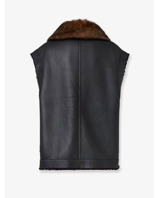Fendi Black Leather Vest