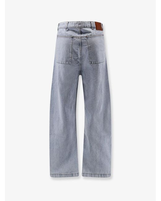 Entire studios Gray Gem Cotton Jeans With Back Leather Logo Patch for men