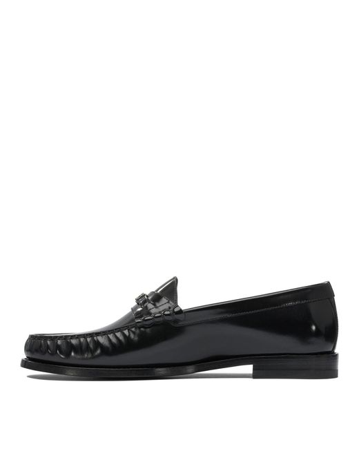 Céline Black Leather Loafers for men