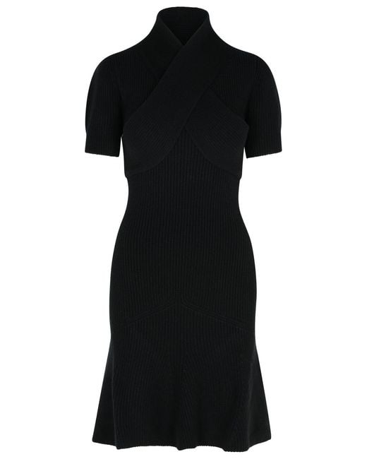 Patou Black Merino Wool Blend Dress