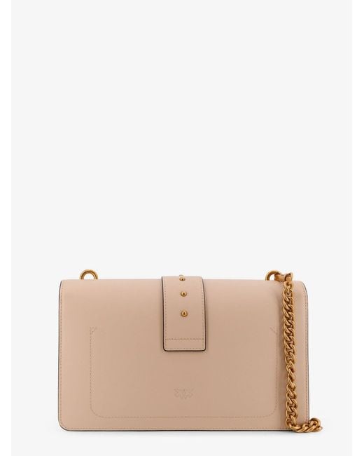 Pinko Natural Love One Leather Crossbody Bag