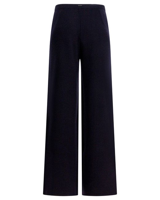 Max Mara Blue Wool And Cashmere Pants