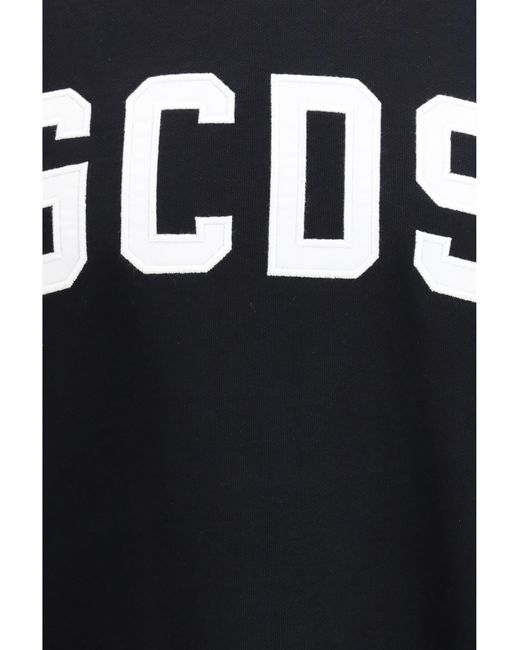 Gcds Black Crewneck Sweatshirt With Band Logo for men