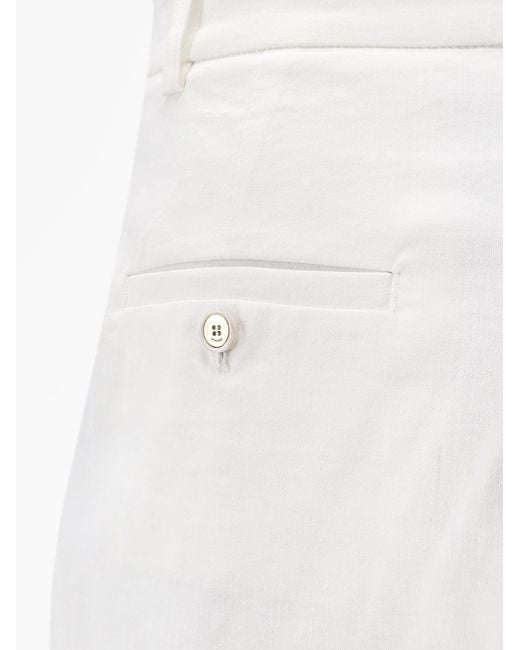 Pinko White Byrana Linen And Viscose Shorts