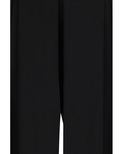 Max Mara Pure Black Viscose Technical Jersey Pants Nero