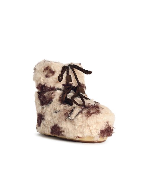 Moonboot Natural Two Tone Faux Fur Boot