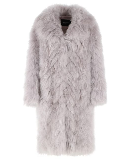 Simonetta Ravizza Gray Yori' 'Cloud' Cashmere Goat Fur Coat