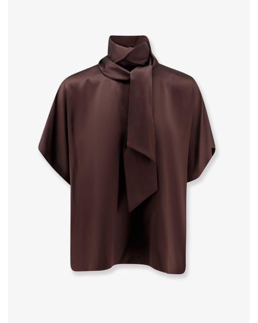 Brunello Cucinelli Brown Silk Top