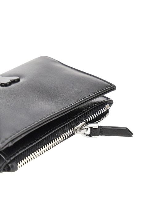 AMI Black Leather Bi-Fold Voulez-Vous Wallet for men