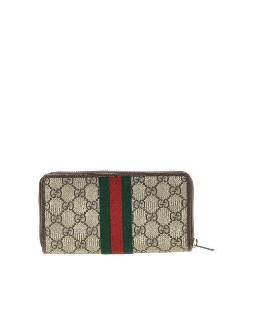 Gucci Green 'Ophidia' Zip-Around Wallet