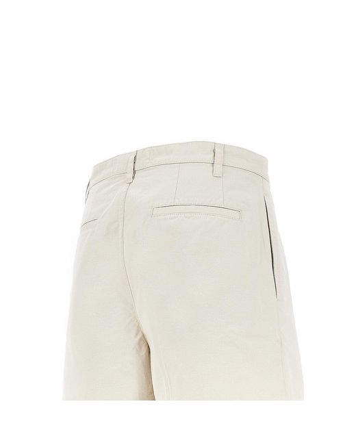 Aspesi Natural Cotton Shorts With Double Dart for men
