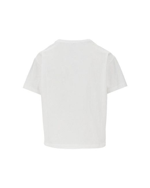 A.P.C. White Logo Print Cotton T-Shirt