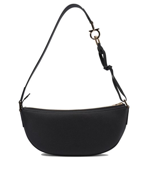 Ferragamo Black Elegant Shoulder Handbag