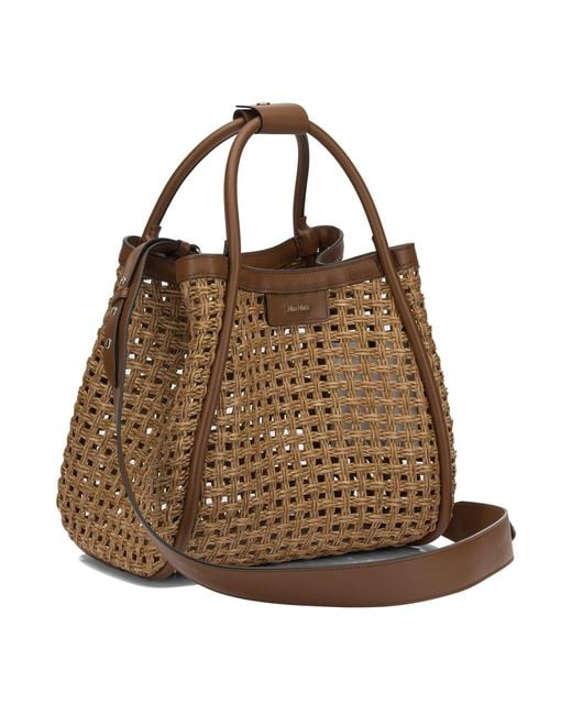 Max Mara Brown Marine Medium Polyamide Handbag