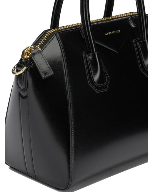 Givenchy Black Antigonia Calf Leather Cotton Acrylic Handbag