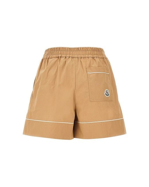 Moncler Natural Cotton-Blend High-Rise Shorts
