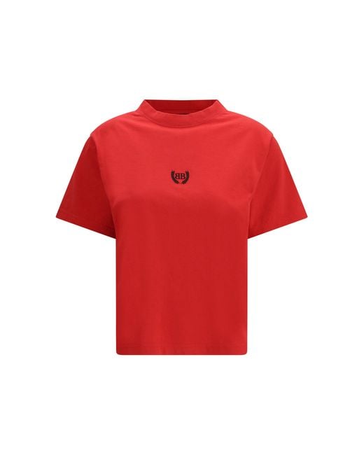 Balenciaga Red T-Shirt With Patch