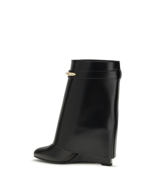 Givenchy Black Leather Shark Ankle Boots