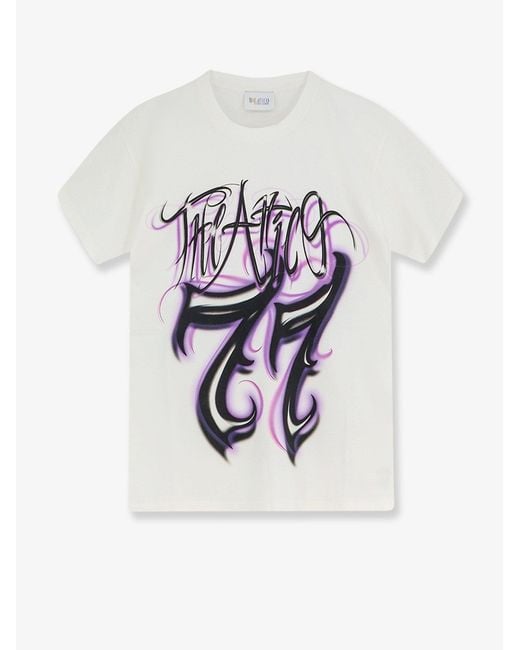 The Attico White Cotton T-Shirt With Printed Logo On The Front