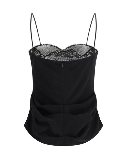Magda Butrym Black Silk Draped Top