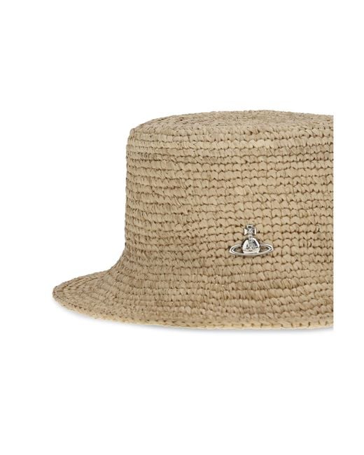 Vivienne Westwood Natural Orb Raffia Bucket Hat