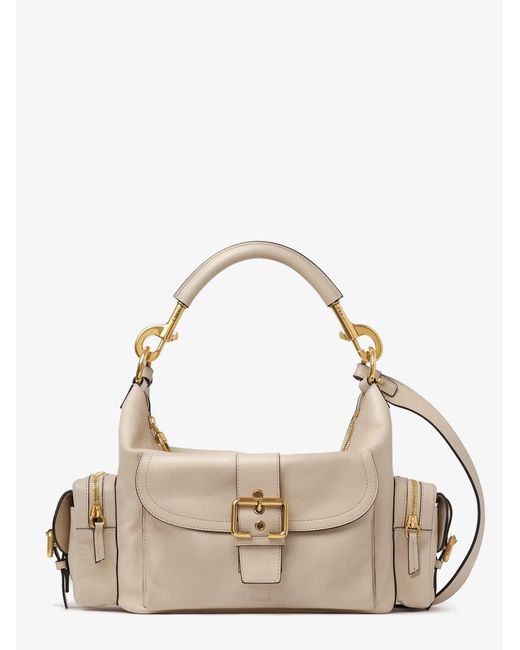 Chloé Natural Medium Double Carry Leather Shoulder Bag