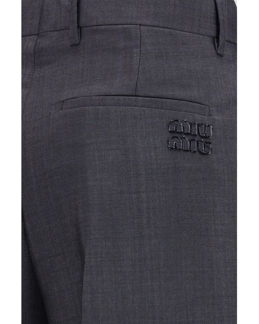 Miu Miu Blue Kid Mohair Pants
