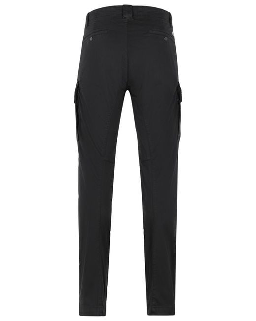 C P Company Black Cotton Trousers for men