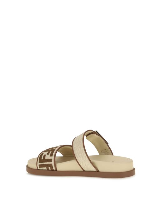Fendi Metallic Feel Slide Sandals