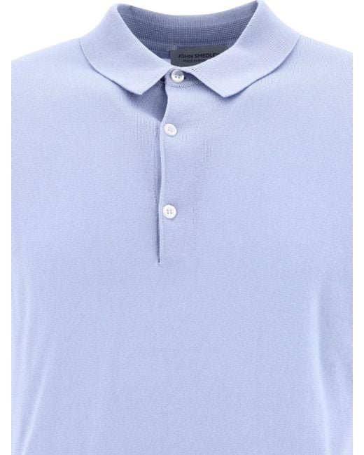 John Smedley Blue "Adrian" Polo Shirt for men