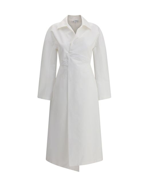 Alaïa White Alaã¯A Wrap-Style Midi Dress