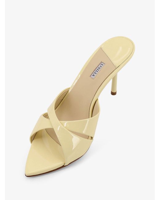 Le Silla Natural Shirley Patent Leather Sandals