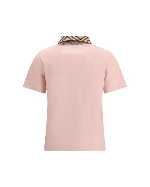 Burberry Pink Cotton Polo Shirt