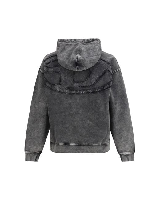 DIESEL Gray S-Boxt-Hood-Den Hoodie for men