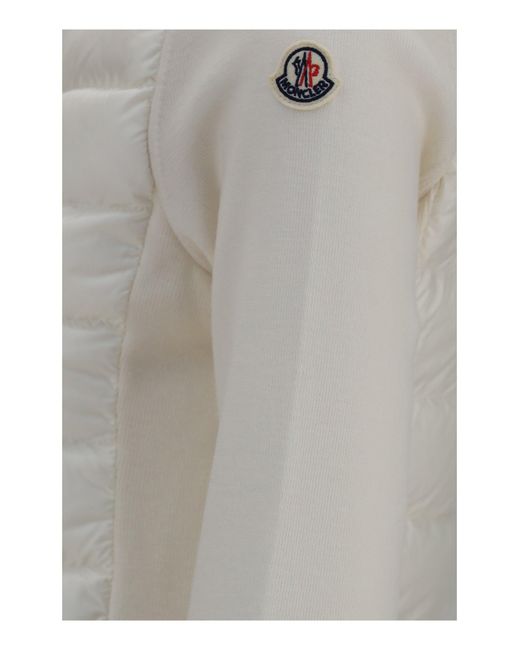 Moncler White Quilted Knit Cardigan