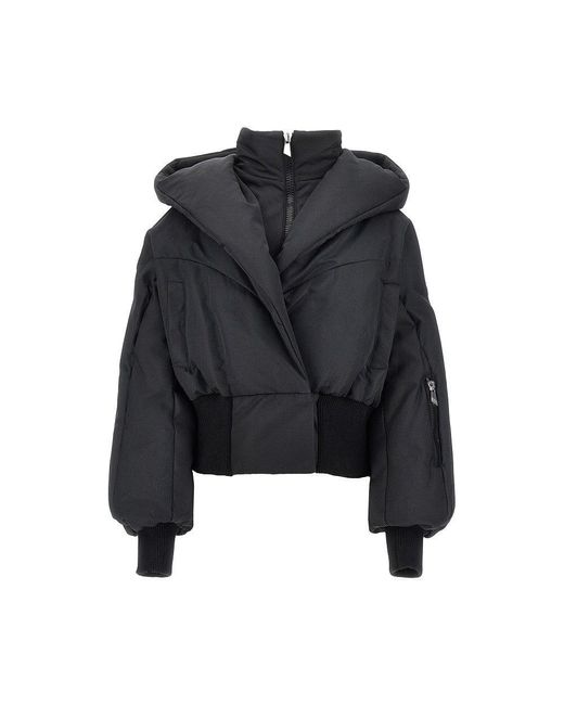 The Attico Black Cotton-Blend Padded Bomber Jacket