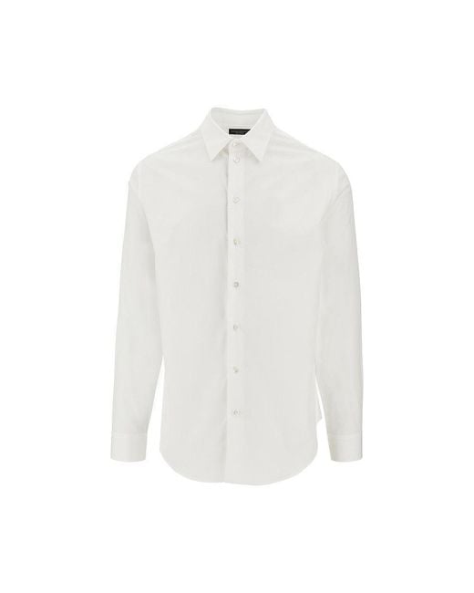 Emporio Armani White Poplin Shirt for men